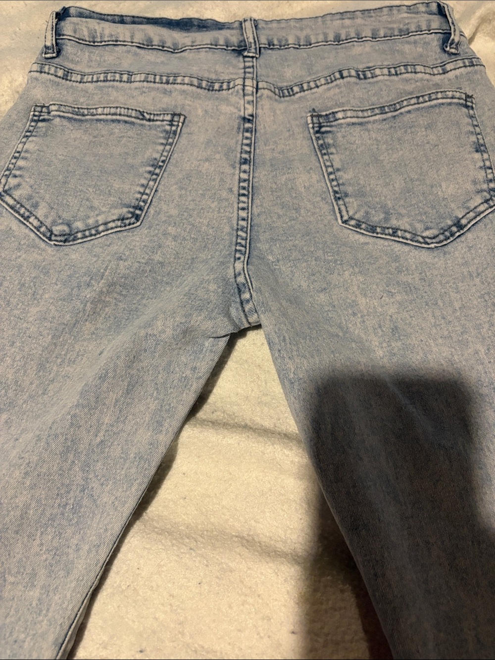 Y2K Light Wash Flare Jeans Large Stretch Denim Bootcut 31" Inseam - Size Large - Picture 7 of 8